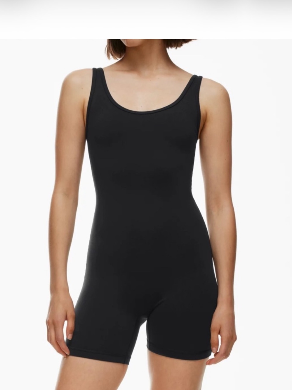 Aritzia TNALife Shake-it Black One-Piece Romper with Short Leg